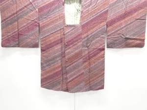 ふくれ織　斜め縞模様道行コート